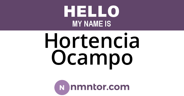Hortencia Ocampo