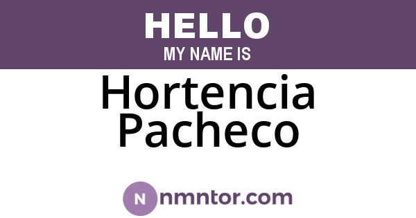 Hortencia Pacheco