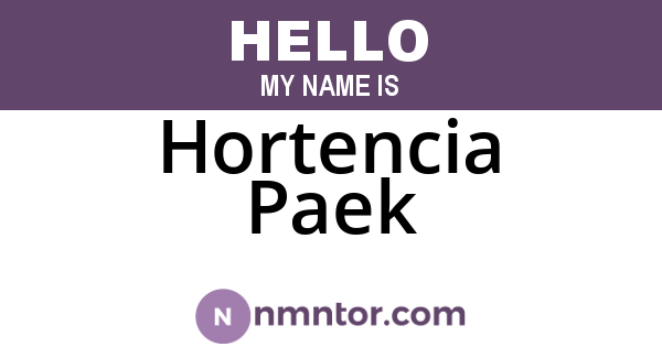 Hortencia Paek