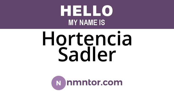 Hortencia Sadler