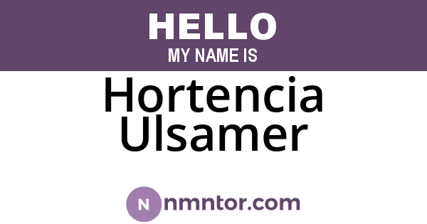 Hortencia Ulsamer