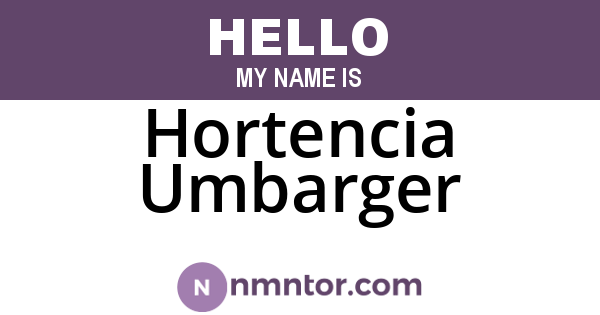 Hortencia Umbarger