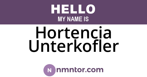 Hortencia Unterkofler