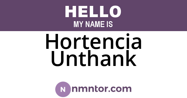 Hortencia Unthank