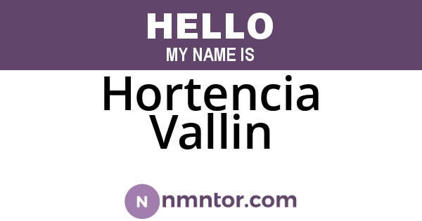 Hortencia Vallin