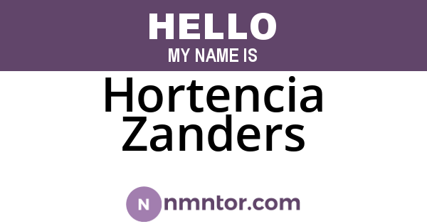 Hortencia Zanders