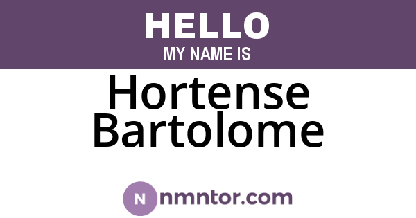 Hortense Bartolome
