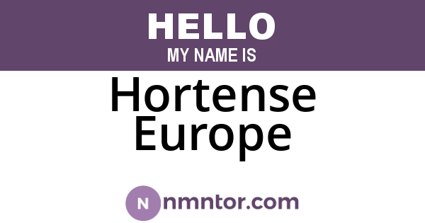 Hortense Europe