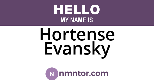 Hortense Evansky