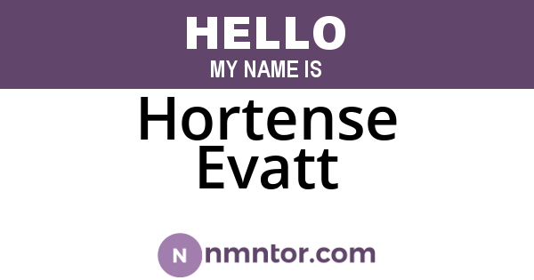 Hortense Evatt