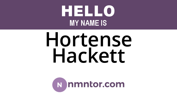 Hortense Hackett