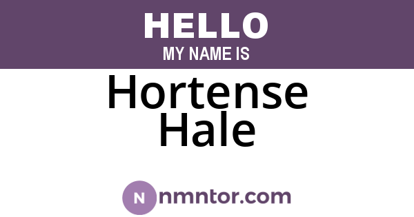 Hortense Hale
