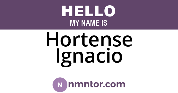 Hortense Ignacio