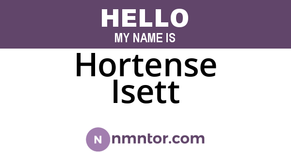 Hortense Isett