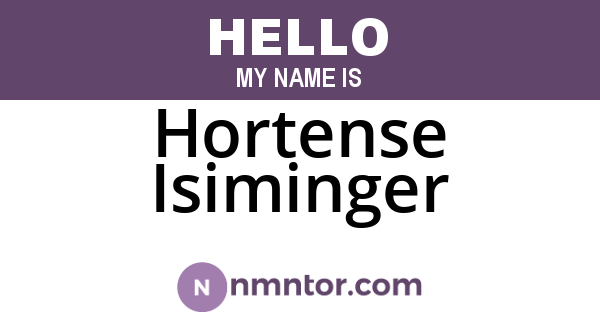 Hortense Isiminger
