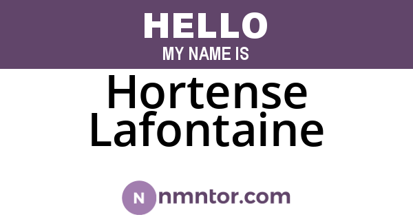 Hortense Lafontaine