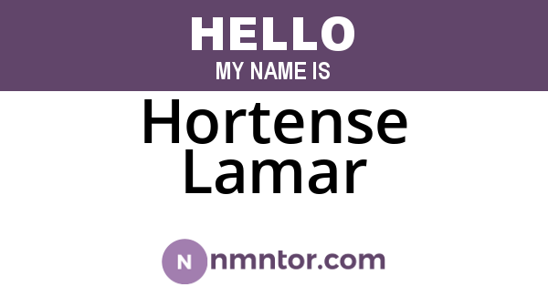 Hortense Lamar