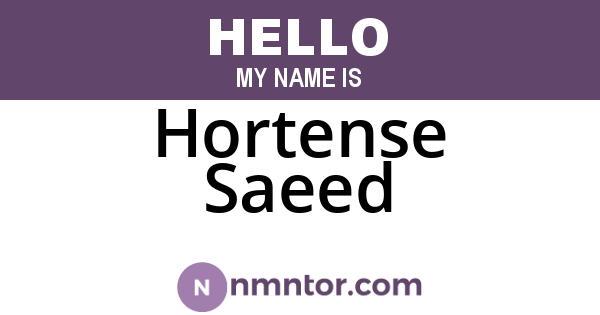 Hortense Saeed