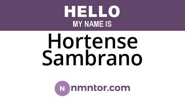 Hortense Sambrano