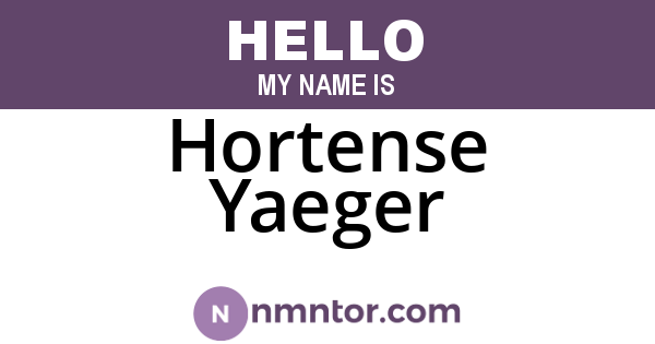 Hortense Yaeger