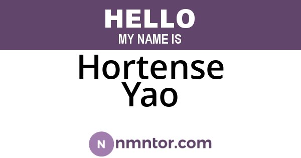 Hortense Yao