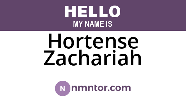 Hortense Zachariah
