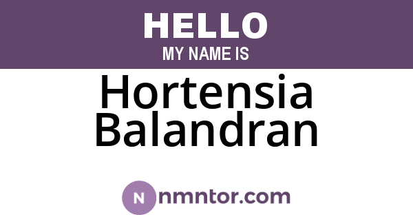 Hortensia Balandran