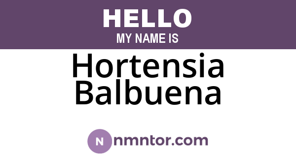Hortensia Balbuena