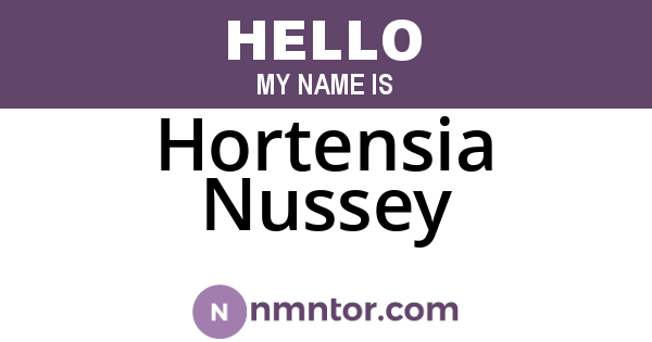 Hortensia Nussey