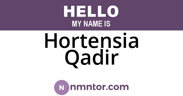 Hortensia Qadir