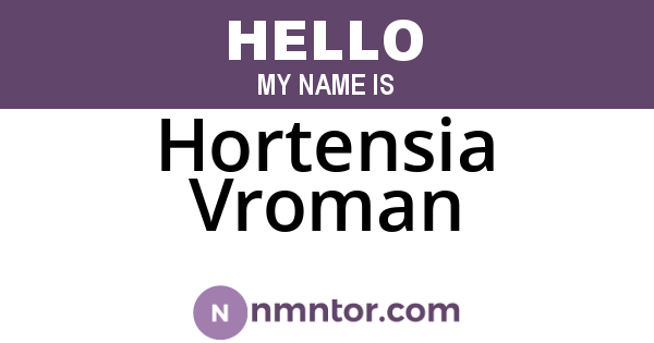Hortensia Vroman