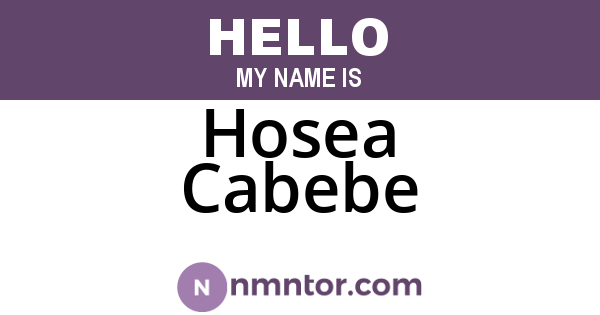 Hosea Cabebe