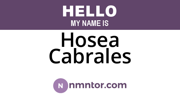 Hosea Cabrales