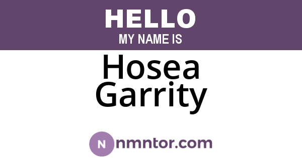 Hosea Garrity