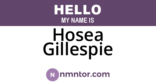 Hosea Gillespie