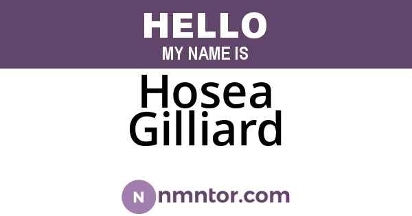 Hosea Gilliard