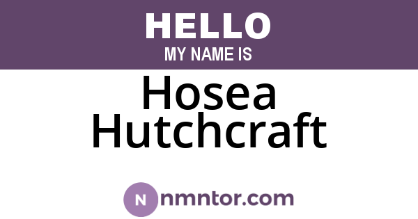 Hosea Hutchcraft