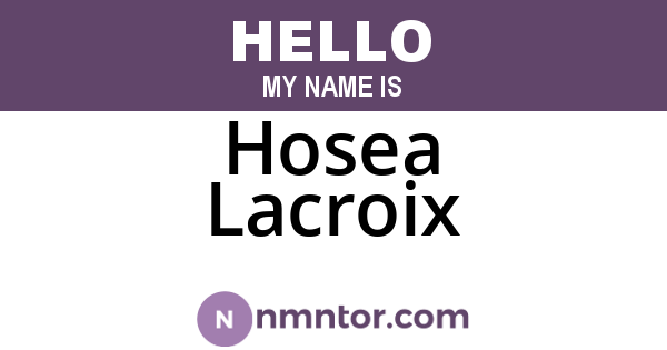 Hosea Lacroix