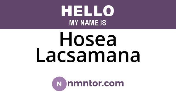 Hosea Lacsamana