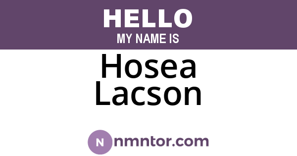 Hosea Lacson