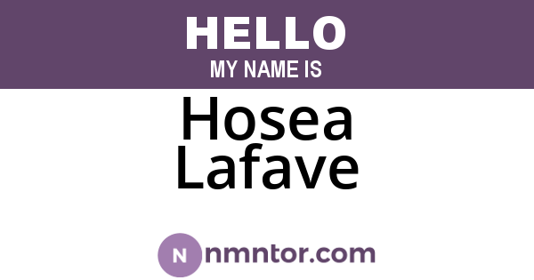 Hosea Lafave
