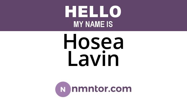 Hosea Lavin