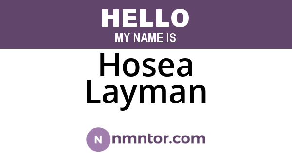 Hosea Layman