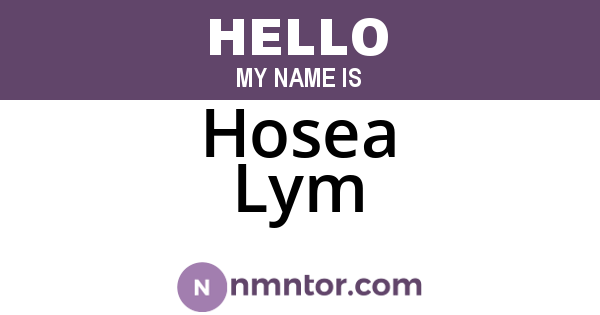 Hosea Lym