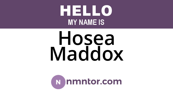 Hosea Maddox