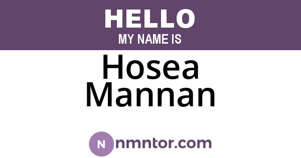 Hosea Mannan