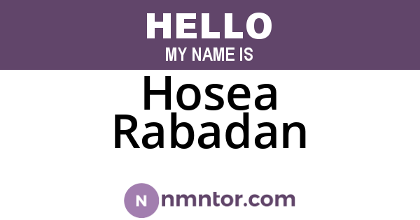 Hosea Rabadan
