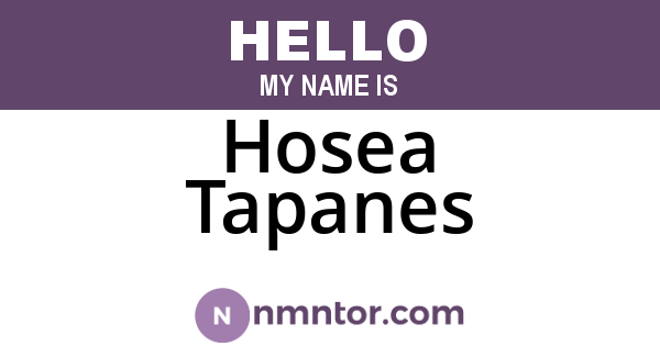 Hosea Tapanes