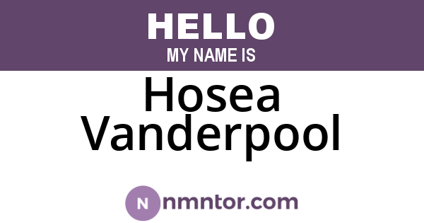 Hosea Vanderpool