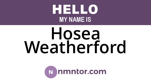 Hosea Weatherford